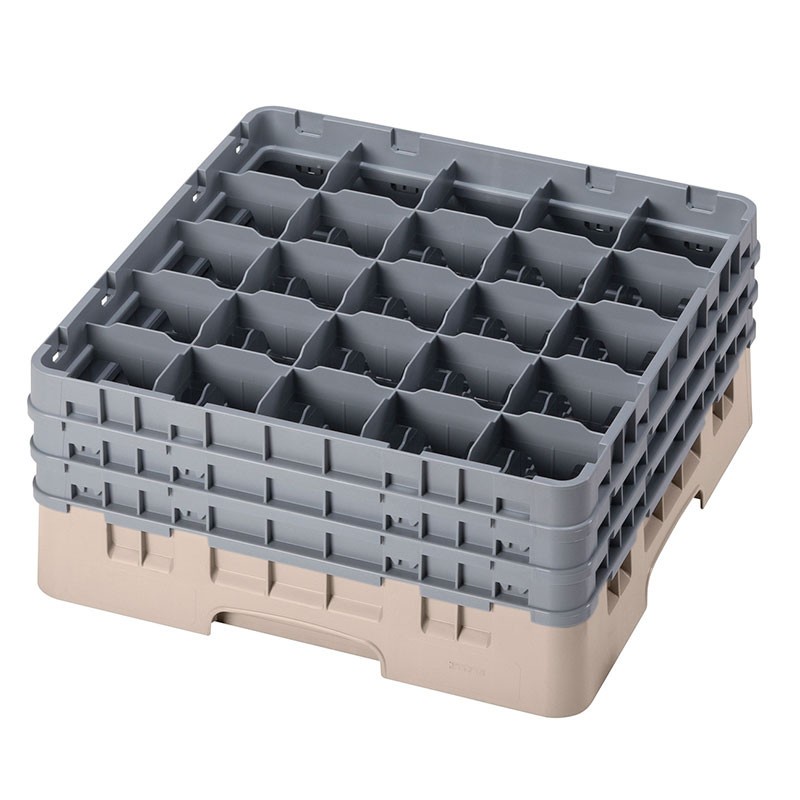 Dbmark - Casiers de lavage - 25 compartiments verres et verres à pied - Haut max 19,6 cm - 50 x 50 x 22,5 cm - Beige - 25S738184