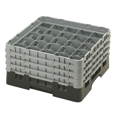 Dbmark - Casiers de lavage - 25 compartiments verres et verres à pied - Haut max 21,5 cm - 50 x 50 x 26,7 cm - Noir - 25S800110