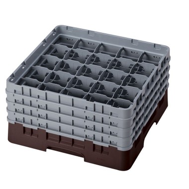Dbmark - Casiers de lavage - 25 compartiments verres et verres à pied - Haut max 21,5 cm - 50 x 50 x 26,7 cm - Brun - 25S800167