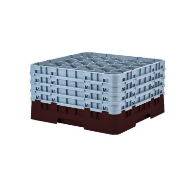 Dbmark - Casiers de lavage - 25 compartiments verres et verres à pied - Haut max 23,8 cm - 50 x 50 x 26,7 cm - Brun - 25S900167