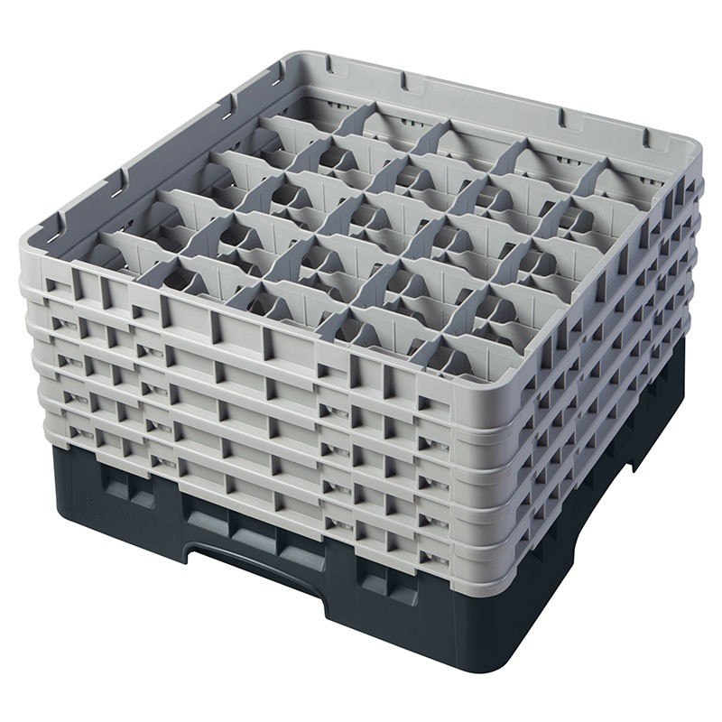 Dbmark - Casiers de lavage - 25 compartiments verres et verres à pied - Haut max 25,7 cm - 50 x 50 x 30,8 cm - Noir - 25S958110