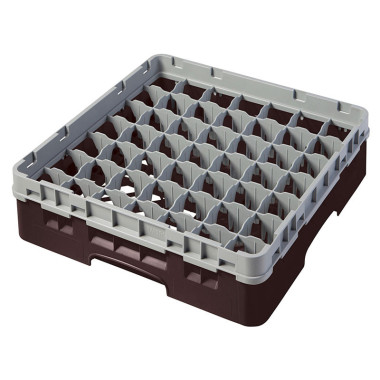 Dbmark - Casiers de lavage - 49 compartiments verres et verres à pied - Haut max 9,2 cm - 50 x 50 x 14,3 cm - Brun - 49S318167