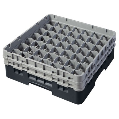 Dbmark - Casiers de lavage - 49 compartiments verres et verres à pied - Haut max 13,3 cm - 50 x 50 x 18,4 cm - Noir - 49S434110