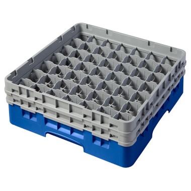 Dbmark - Casiers de lavage - 49 compartiments verres et verres à pied - Haut max 13,3 cm - 50 x 50 x 18,4 cm - Bleu - 49S434168