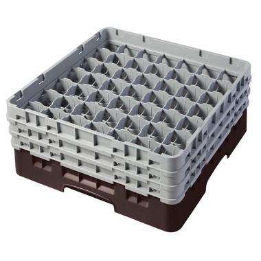 Dbmark - Casiers de lavage - 49 compartiments verres et verres à pied - Haut max 17,4 cm - 50 x 50 x 22,5 cm - Brun - 49S638167