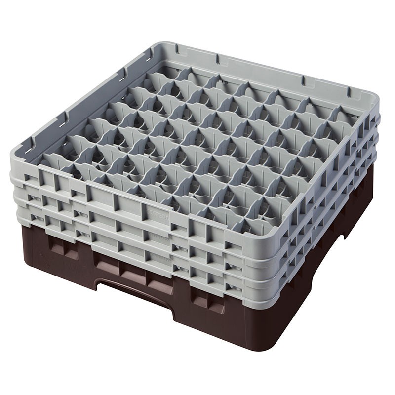 Dbmark - Casiers de lavage - 49 compartiments verres et verres à pied - Haut max 17,4 cm - 50 x 50 x 22,5 cm - Brun - 49S638167