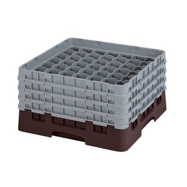 Dbmark - Casiers de lavage - 49 compartiments verres et verres à pied - Haut max 21,5 cm - 50 x 50 x 26,7 cm - Brun - 49S800167