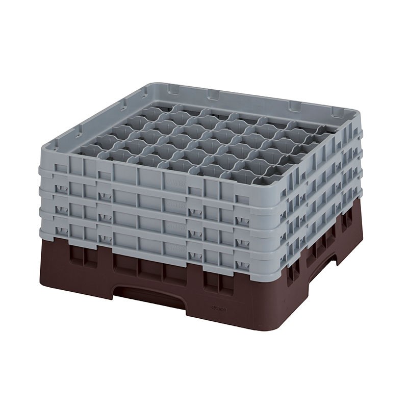 Dbmark - Casiers de lavage - 49 compartiments verres et verres à pied - Haut max 21,5 cm - 50 x 50 x 26,7 cm - Brun - 49S800167