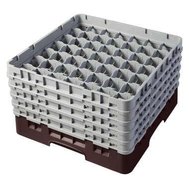 Dbmark - Casiers de lavage - 49 compartiments verres et verres à pied - Haut max 25,7 cm - 50 x 50 x 30,8 cm - Brun - 49S958167