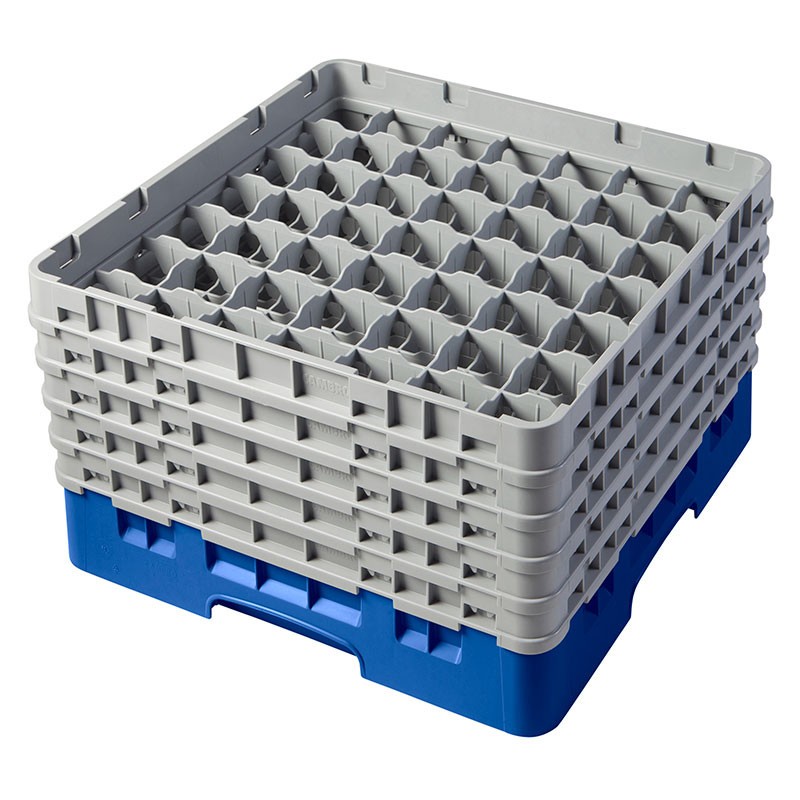 Dbmark - Casiers de lavage - 49 compartiments verres et verres à pied - Haut max 25,7 cm - 50 x 50 x 30,8 cm - Bleu - 49S958168
