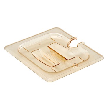 Dbmark - Couvercle à encoche et poignée GN 1/6 - Haute température - 16,2 x 17,6 cm - Ambre - 60HPCHN150