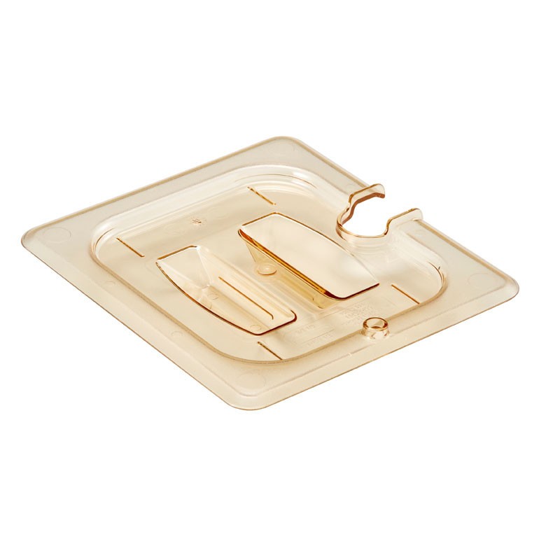 Dbmark - Couvercle à encoche et poignée GN 1/6 - Haute température - 16,2 x 17,6 cm - Ambre - 60HPCHN150