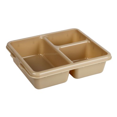 Dbmark - Plateau 3 compartiments Polycarb  - 23 x 28 x 6,5 cm - Beige - 9113CW133