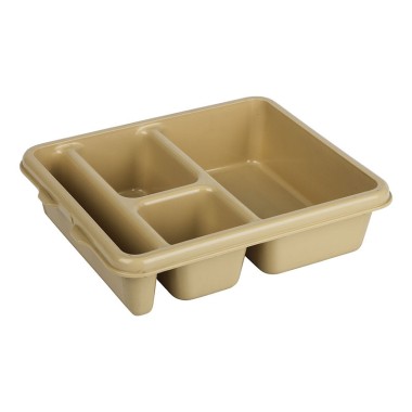 Dbmark - Plateau 4 compartiments Copolymer  - 23 x 28 x 6,5 cm - Brun Doré - 9114CP161