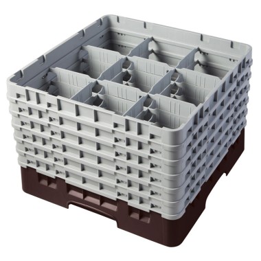 Dbmark - Casiers de lavage - 9 compartiments verres et verres à pied - Haut max 29,8 cm - 50 x 50 x 34,9 cm - Noir - 9S1114110