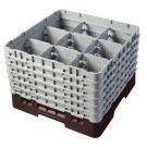 Dbmark - Casiers de lavage - 9 compartiments verres et verres à pied - Haut max 29,8 cm - 50 x 50 x 34,9 cm - Brun - 9S1114167