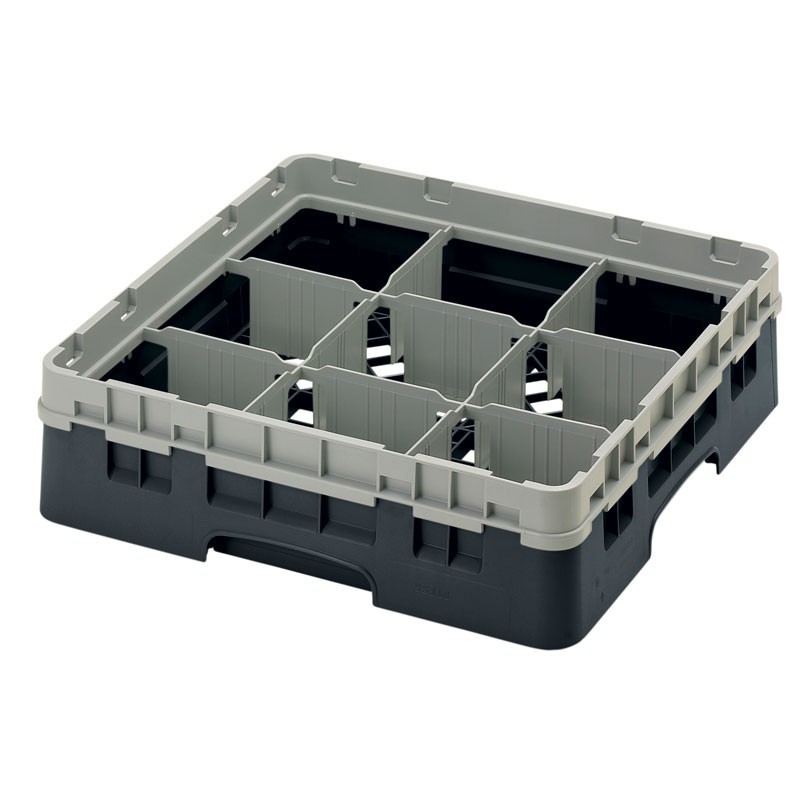 Dbmark - Casiers de lavage - 9 compartiments verres et verres à pied - Haut max 9,2 cm - 50 x 50 x 14,3 cm - Noir - 9S318110