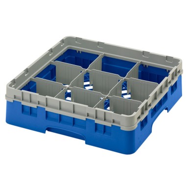 Dbmark - Casiers de lavage - 9 compartiments verres et verres à pied - Haut max 9,2 cm - 50 x 50 x 14,3 cm - Bleu - 9S318168