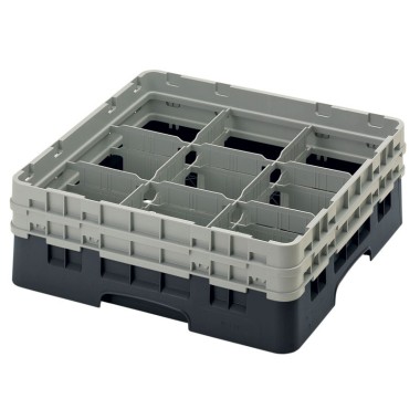 Dbmark - Casiers de lavage - 9 compartiments verres et verres à pied - Haut max 13,3 cm - 50 x 50 x 18,4 cm - Noir - 9S434110