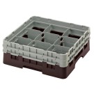 Dbmark - Casiers de lavage - 9 compartiments verres et verres à pied - Haut max 13,3 cm - 50 x 50 x 18,4 cm - Brun - 9S434167