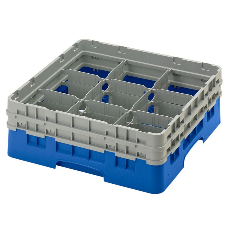 Dbmark - Casiers de lavage - 9 compartiments verres et verres à pied - Haut max 13,3 cm - 50 x 50 x 18,4 cm - Bleu - 9S434168