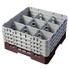 Dbmark - Casiers de lavage - 9 compartiments verres et verres à pied - Haut max 17,4 cm - 50 x 50 x 22,5 cm - Brun - 9S638167