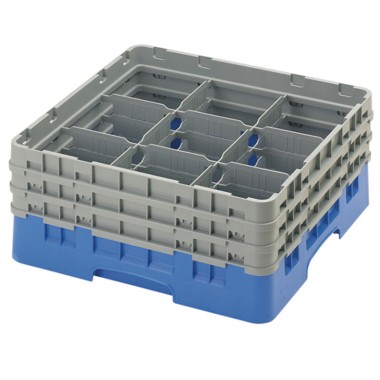 Dbmark - Casiers de lavage - 9 compartiments verres et verres à pied - Haut max 17,4 cm - 50 x 50 x 22,5 cm - Bleu - 9S638168