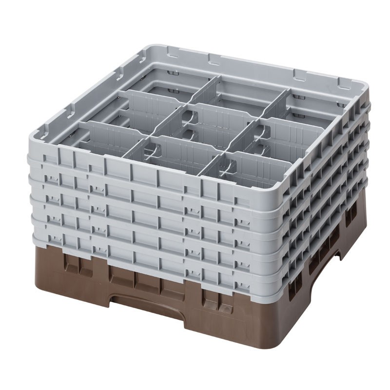 Dbmark - Casiers de lavage - 9 compartiments verres et verres à pied - Haut max 25,7 cm - 50 x 50 x 30,8 cm - Brun - 9S958167