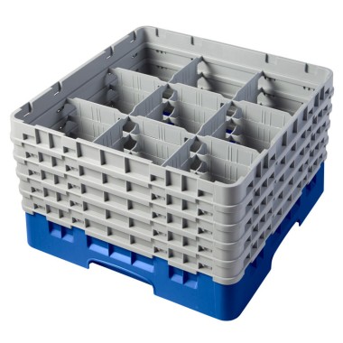 Dbmark - Casiers de lavage - 9 compartiments verres et verres à pied - Haut max 25,7 cm - 50 x 50 x 30,8 cm - Bleu - 9S958168