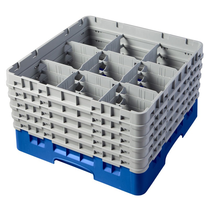 Dbmark - Casiers de lavage - 9 compartiments verres et verres à pied - Haut max 25,7 cm - 50 x 50 x 30,8 cm - Bleu - 9S958168