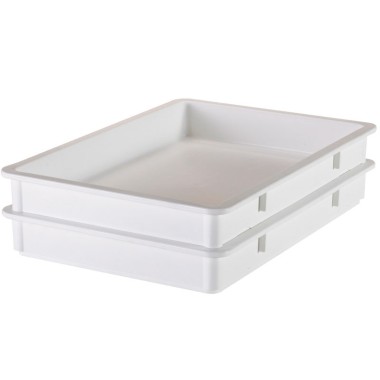 Dbmark - Boîtes à pâte à pizza 46x66x3mm polypropylène - 66 x 46 x 7,6 cm - Blanc - DB18263P148