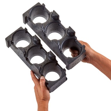 Dbmark - Porte-boissons - Jeu de 2 supports pour 6 boissons - 11,4 x 32,5 x 12,5 cm - Noir - EPPBEVH2110