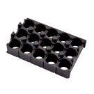 Dbmark - Porte-boissons - Jeu de 5 supports pour 15 boissons - 11,4 x 32,5 x 12,5 cm - Noir - EPPBEVH5110