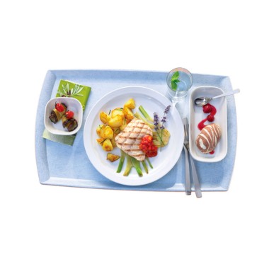 Dbmark - Plateau Versa Tray rebord plat - Surface lisse - 32,5 x 53 cm - Bleu Moucheté - GP4004A36