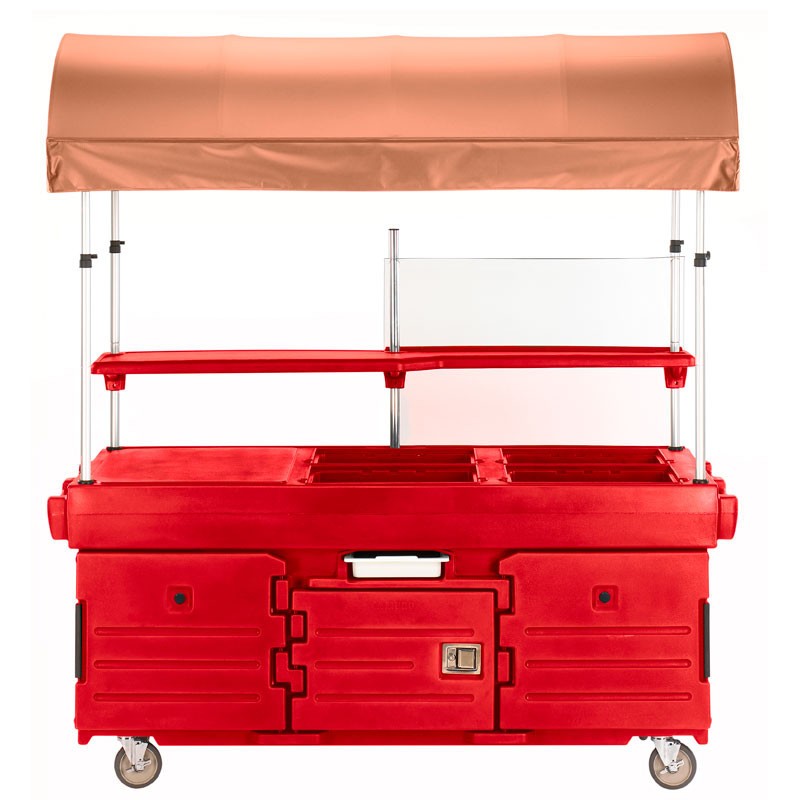 Dbmark - Chariot Camkiosk avec 4 cuves pour bacs GN et auvent - 216 x 85 x 239 cm - KVC854C158