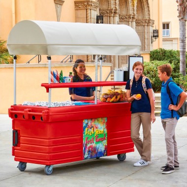 Dbmark - Chariot Camkiosk avec 6 cuves pour bacs GN et auvent - 216 x 85 x 239 cm - KVC856C158