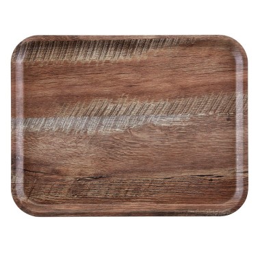 Dbmark - Plateau rectangulaire Madeira - Surface lisse - 20 x 28 cm - Chêne foncé - MA2028E88
