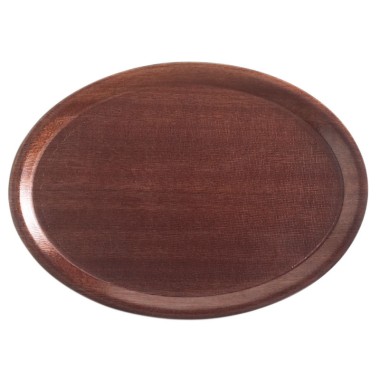 Dbmark - Plateau ovale - Surface antidérapante - 21 x 29 cm - Bois - MW2129W02