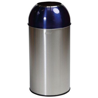 Dbmark - Collecteur "dôme" 40L - Inox Satiné/Bleu - 38 x 38 x 74 cm - OD-6140-SBLU