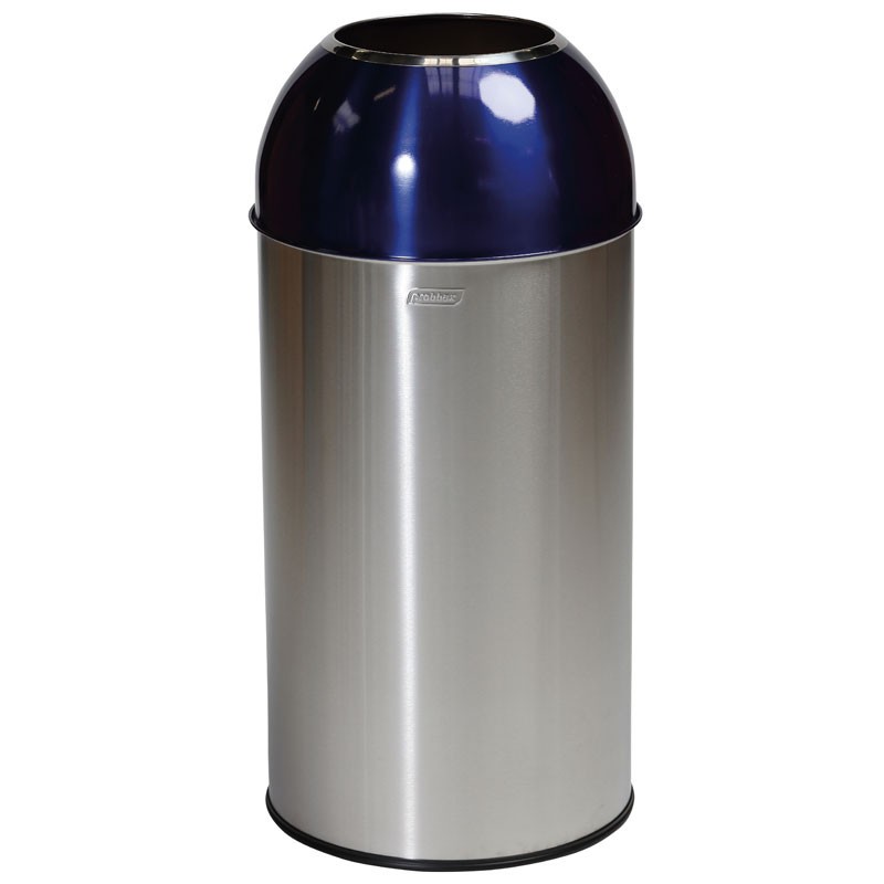 Dbmark - Collecteur "dôme" 40L - Inox Satiné/Bleu - 38 x 38 x 74 cm - OD-6140-SBLU