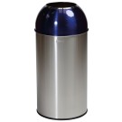 Dbmark - Collecteur "dôme" 40L - Inox Satiné/Bleu - 38 x 38 x 74 cm - OD-6140-SBLU
