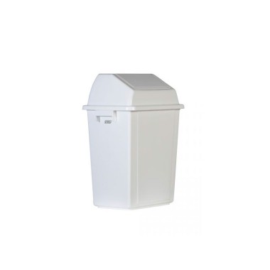 Dbmark - Collecteur à couvercle basculant 20L  - 45 x 24 x 34 cm - Blanc - PB-1320-WHT