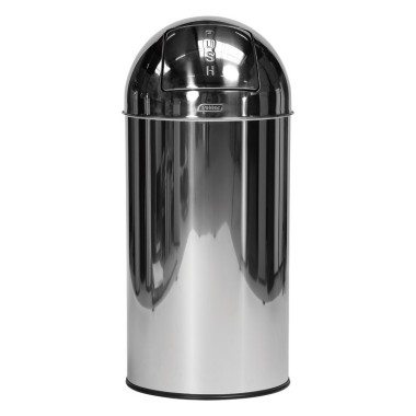 Dbmark - Collecteur "PUSH" 40L (avec système support sac) - Inox Miroir - 35 x 35 x 74 cm - Inox mirroir - PB-3140-MSSTL