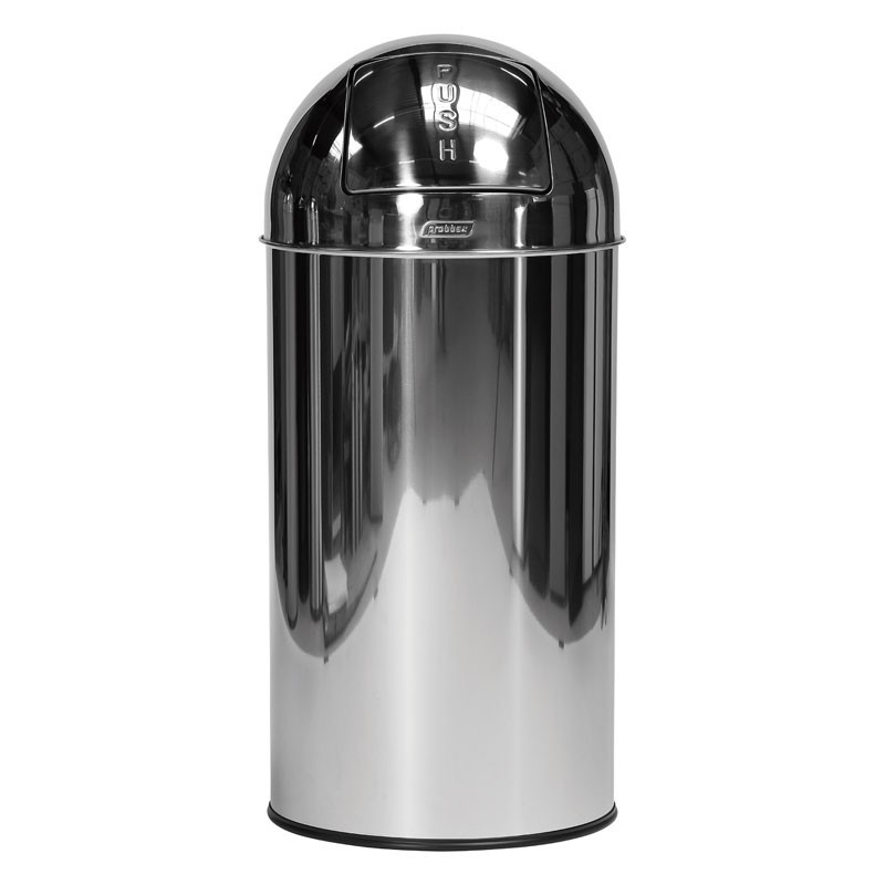 Dbmark - Collecteur "PUSH" 40L (avec système support sac) - Inox Miroir - 35 x 35 x 74 cm - Inox mirroir - PB-3140-MSSTL