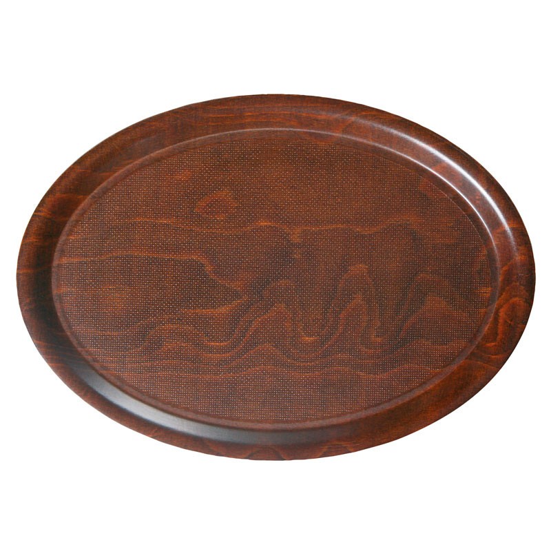 Dbmark - Plateau ovale - Surface antidérapante - 23 x 16 cm - Bois - PH557016000
