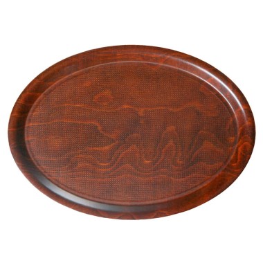 Dbmark - Plateau ovale - Surface antidérapante - 26 x 20 cm - Bois - PH557026000