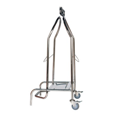 Dbmark - Porte sac avec 2 roues INOX 304 - 42,5 x 55 x 94 cm - Inox mirroir - SO-3104-MSSTL