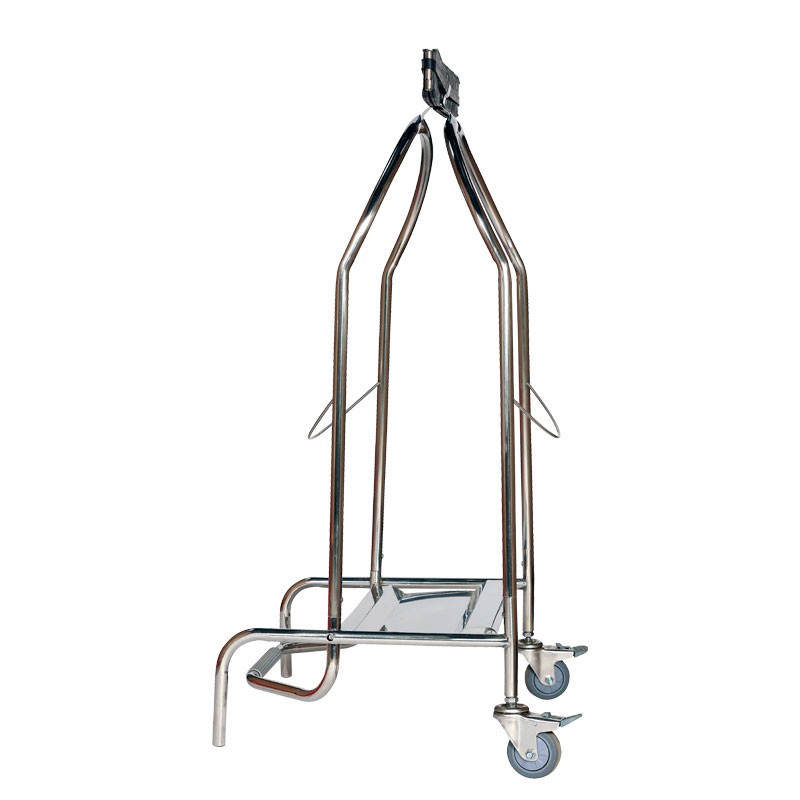 Dbmark - Porte sac avec 2 roues INOX 304 - 42,5 x 55 x 94 cm - Inox mirroir - SO-3104-MSSTL