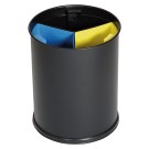 Dbmark - Corbeille 13L tri sélectif (3 compartiments: noir, jaune, bleu) - 25,5 x 25,5 x 30,8 cm - WB-1251-BLA