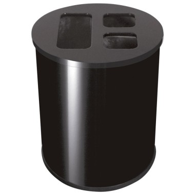 Dbmark - Collecteur 40L tri sélectif (3 compartiments) - 35,5 x 35,5 x 47 cm - WB-1261-BLA